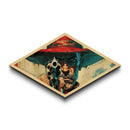 Western Gunman Gaze Diamond Shaped Canvas Embossed Print Pop Art Cowboy Portrait Bold Americana Wall Decor Man Cave Accent