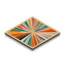 Kaleidoscope Burst Two Diamond Shaped Canvas Textured Print colorful abstract art pop modern rainbow rays living room statement