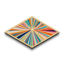 Radiant Energy Burst Diamond Shaped Canvas Art Print vibrant explosion of color modern abstract decor perfect living room focal wall piece