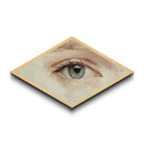 Blue Eye Realism Diamond Shaped Canvas Textured Print Hyperreal Oil Detail Surreal Wall Art Unique Minimalist Modern Bedroom Decor