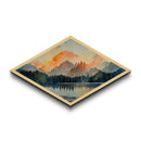Diamond Shaped Watercolor Painting of a Forest Fire, Canvas Art Print, Cool Living Room Art, Depressing Art, Landscape Painting