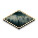 Fog Drenched Pines Diamond Shaped Forest Landscape Canvas Art Print Serene Tree Silhouettes Moody Mountain Fog Wilderness Wall Art