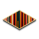 Bold Retro Stripes Diamond Shaped Canvas Embossed Print modern geometric color block design minimalist abstract vertical wall art