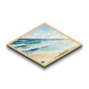 Diamond Shaped Reflective Peaks Canvas Art Print Mountain Lake Reflection Serene Landscape Rustic Nature Wall Decor Watercolor Look