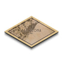 Barcelona - Spain Diamond Shaped City Map, Custom Diamond Shaped Wall Art, City Map Canvas