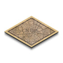 Berlin - Germany Diamond Shaped City Map, Custom Diamond Shaped Wall Art, City Map Canvas