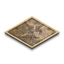 Boston Diamond Shaped City Map, Custom Diamond Shaped Wall Art, City Map Canvas