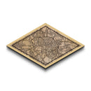 Bucharest - Romania Diamond Shaped City Map, Custom Diamond Shaped Wall Art, City Map Canvas