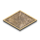 Budapest - Hungary Diamond Shaped City Map, Custom Diamond Shaped Wall Art, City Map Canvas