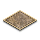 Columbus Diamond Shaped City Map, Custom Diamond Shaped Wall Art, City Map Canvas