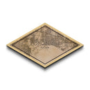 Long Beach Diamond Shaped City Map, Custom Diamond Shaped Wall Art, City Map Canvas