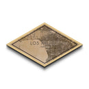 Los Angeles Diamond Shaped City Map, Custom Diamond Shaped Wall Art, City Map Canvas