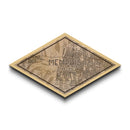 Memphis Diamond Shaped City Map, Custom Diamond Shaped Wall Art, City Map Canvas