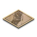 Miami Diamond Shaped City Map, Custom Diamond Shaped Wall Art, City Map Canvas