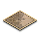 Milwaukee Diamond Shaped City Map, Custom Diamond Shaped Wall Art, City Map Canvas