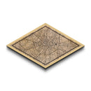 Moscow - Russia Diamond Shaped City Map, Custom Diamond Shaped Wall Art, City Map Canvas