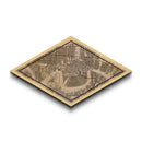 New Orleans Diamond Shaped City Map, Custom Diamond Shaped Wall Art, City Map Canvas