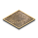 Oklahoma City Diamond Shaped City Map, Custom Diamond Shaped Wall Art, City Map Canvas