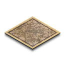 Prague - Czech Republic Diamond Shaped City Map, Custom Diamond Shaped Wall Art, City Map Canvas