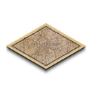 Saint Petersburg - Russia Diamond Shaped City Map, Custom Diamond Shaped Wall Art, City Map Canvas