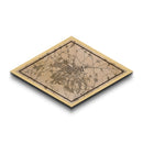 Sofia - Bulgaria Diamond Shaped City Map, Custom Diamond Shaped Wall Art, City Map Canvas