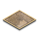 Tokyo - Japan Diamond Shaped City Map, Custom Diamond Shaped Wall Art, City Map Canvas