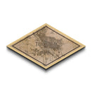 Tucson Diamond Shaped City Map, Custom Diamond Shaped Wall Art, City Map Canvas
