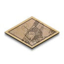 Dubai - UAE Diamond Shaped City Map, Custom Diamond Shaped Wall Art, City Map Canvas
