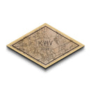 Kyiv - Ukraine Diamond Shaped City Map, Custom Diamond Shaped Wall Art, City Map Canvas