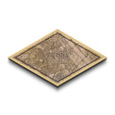Vienna - Austria Diamond Shaped City Map, Custom Diamond Shaped Wall Art, City Map Canvas