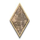 Madrid - Spain Diamond Shaped Travel Poster, Custom Diamond Shaped Wall Art, City Map Canvas
