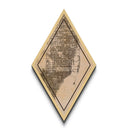 Miami Diamond Shaped Travel Poster, Custom Diamond Shaped Wall Art, City Map Canvas