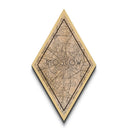 Moscow - Russia Diamond Shaped Travel Poster, Custom Diamond Shaped Wall Art, City Map Canvas