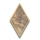 Oakland Diamond Shaped Travel Poster, Custom Diamond Shaped Wall Art, City Map Canvas