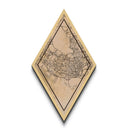 Singapore - Singapore Diamond Shaped Travel Poster, Custom Diamond Shaped Wall Art, City Map Canvas