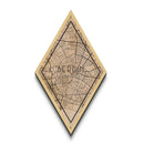 Berlin - Germany Diamond Shaped Travel Poster, Custom Diamond Shaped Wall Art, City Map Canvas