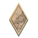 Dubai - UAE Diamond Shaped Travel Poster, Custom Diamond Shaped Wall Art, City Map Canvas