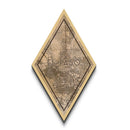 El Paso Diamond Shaped Travel Poster, Custom Diamond Shaped Wall Art, City Map Canvas