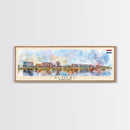 Almere Netherlands Wall Art, Panoramic Travel Poster, Panoramic Framed Canvas Print, City Wall Art, Wall Hanging Home Decor, Travel Art