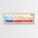 Bochum Germany Panoramic Travel Poster, Framed Canvas Print or Metal Wall Art, Travel Art, Home Decor, Panoramic Painting, Midcentury Art