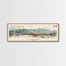 Livorno Italy Panoramic Travel Poster, Framed Canvas Print or Metal Wall Art, Travel Art, Home Decor, Panoramic Painting, Midcentury Art