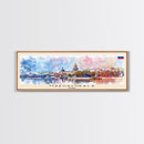 Makhachkala Russia Travel Art, City Art, Framed Canvas Print or Metal Wall Art, Europe Travel Poster, Panoramic Wall Art, Extra Wide Wall Art