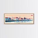 Bialystok Poland Panoramic Travel Poster, Framed Canvas Print or Metal Wall Art, Travel Art, Home Decor, Panoramic Painting, Midcentury Art