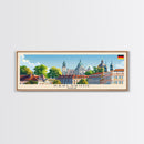 Karlsruhe Germany Panoramic Travel Poster, Framed Canvas Print or Metal Wall Art, Travel Art, Home Decor, Panoramic Painting, Midcentury Art