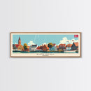 Kolding Denmark Travel Print Wall Art, Panoramic City Art, Travel Art, Wall Decor, Vacation Gift, Framed Canvas Print Or Metal Art
