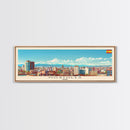 Mostoles Spain Panoramic Travel Poster, Framed Canvas Print or Metal Wall Art, Travel Art, Home Decor, Panoramic Painting, Midcentury Art