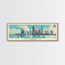 Rotterdam Netherlands Wall Art, Panoramic Travel Poster, Panoramic Framed Canvas Print, City Wall Art, Wall Hanging Home Decor, Travel Art