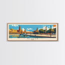 Seville Spain Panoramic Travel Poster, Framed Canvas Print or Metal Wall Art, Travel Art, Home Decor, Panoramic Painting, Midcentury Art