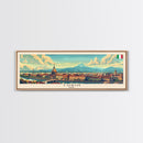 Turin Italy Panoramic Travel Poster, Framed Canvas Print or Metal Wall Art, Travel Art, Home Decor, Panoramic Painting, Midcentury Art