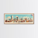 Villeurbanne France Panoramic Travel Poster, Framed Canvas Print or Metal Wall Art, Travel Art, Home Decor, Panoramic Painting, Midcentury Art